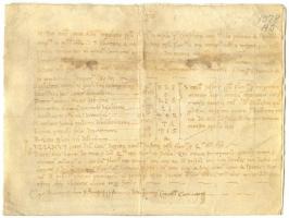 1525 április: firenzei városi tanács kancellárja által kiadott kézzel írt dokumentum / 1525 April. Document issued by the Florence city council in the name of the Chancellor. 18x13 cm