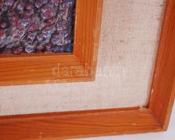 Drégely László (1932-1990): Kozmosz. Vegyes technika, fémlemez, jelzett, keretben, 68×67 cm