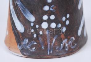 Kovács Margit (1902-1977): Király szívecskével és Éva. Festett kerámia, jelzett, hibátlanok, m:17, 1...