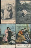 7 db régi, romantikus motívumlap párokról