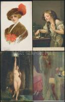 21 db régi művészlap hölgyekről