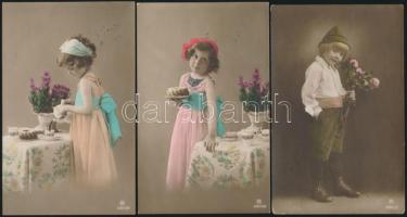 7 db régi motívumlap gyerekekről