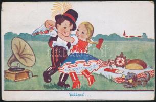 7 db régi motívumlap gyerekekről