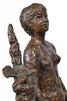 Borsos Miklós (1906-1990): Lány cédrussal, 1974. Bronz, jelzett a talpon, m:62 cm, s:22,14 kg.