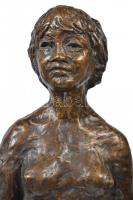 Borsos Miklós (1906-1990): Lány cédrussal, 1974. Bronz, jelzett a talpon, m:62 cm, s:22,14 kg.