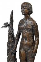 Borsos Miklós (1906-1990): Lány cédrussal, 1974. Bronz, jelzett a talpon, m:62 cm, s:22,14 kg.