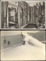 7 db régi, síeléssel kapcsolatos motívumlap