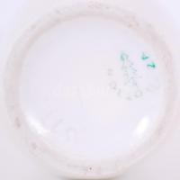 Gyöngyházmázas jelzett Hollóházi porcelán váza / 
Porcelain vase, 21cm