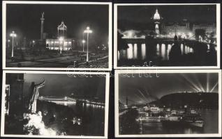 Budapest éjjel - 10 db régi városképes lap