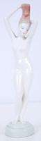 Kézzel festett jelzett Aquincumi porcelán női akt /  Hand painted porcelain female nude, 23cm