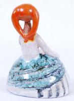 Kiss Roóz Ilona (1923-2010): Gyertyatartós ülő női figura. Mázas kerámia, alján jelzett, hibátlan, m...