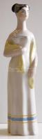 Kézzel festett jelzett porcelán női figura /  Hand painted porcelain female figure, 18cm