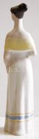 Kézzel festett jelzett porcelán női figura / 
Hand painted porcelain female figure, 18cm