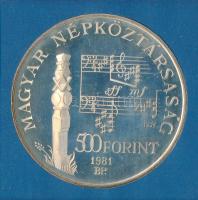 1981. 500Ft Ag "Bartók Béla" MNB tokban T:PP