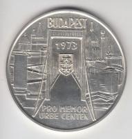 Csúcs Viktória (1934-) 1973. "Pest-Buda-Óbuda egyesítésének centenáriuma / ÁPV emléktallér" Ag emlékérem (25,1g/42,5mm) T:BU