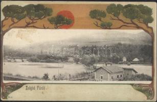 Csíkzsögöd railway station, litho (fl)