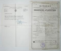 1897-1957 Gobóczy Zoltán alezredes személyes okmányai. Születési, keresztelési anyakönyvi kivonat, i...