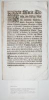 1769 Mária Terézia rendelete a kereskedők részére, a császárság német és osztrák tartományaiban az üzletkötésre vonatkozóan. von Pock kancellár. / 1769 Order of Maria Theresia for the tradesmen for making business in the Austrian and German lands.