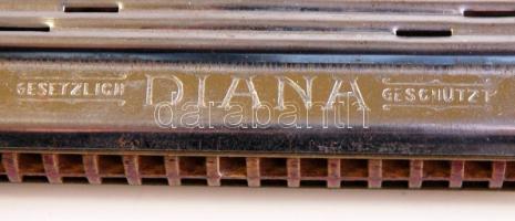 cca1900/1970 Diana szájharmonika eredeti dobozában, és Zuch Melodia kis szájharmonika / 
2 harmonica...