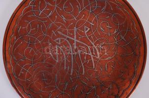 3db falra akasztható keleti réztányér / 
Decorative oriental copper plates, d: 23/25cm