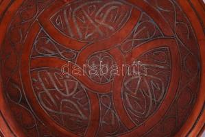 3db falra akasztható keleti réztányér / 
Decorative oriental copper plates, d: 23/25cm