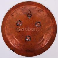 3db falra akasztható keleti réztányér / 
Decorative oriental copper plates, d: 23/25cm