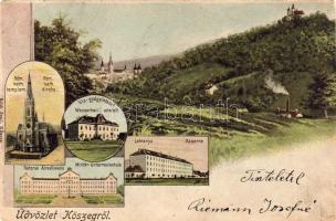 Kőszeg mit Militär-Schule Litho