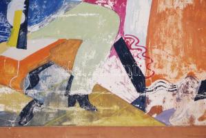 Kádár Béla (1877-1956): A muzsikus és az asszonyok. Gouache, papír, jelzett, több helyen lekopott, s...