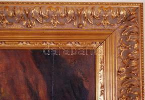 Cserna Károly (1867-1944): Szántás. Olaj, vászon, jelzett, szép keretben 73×96 cm