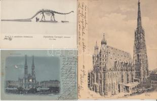 Vienna - 5 db régi városképes lap, közte egy hold to light és egy panoráma lap