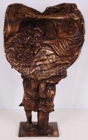 Tőrös Gábor (1934-): Druidák 1983. Bronz, jelzett, m:70 cm, h:43 cm, s:51 kg!!/ Gábor Tőrös from Tra...