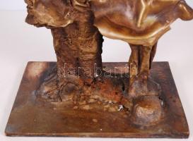 Tőrös Gábor (1934-): Druidák 1983. Bronz, jelzett, m:70 cm, h:43 cm, s:51 kg!!/ Gábor Tőrös from Tra...