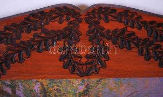 Egyedi fa keret, vadász nyomattal, újszerű állapotban, belső:41,5×56,5 cm, külső:58×73 cm,