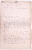 1763 Johann Freiherr Bechard alezredes hivatalos beadványa és jelentése Aradról melyben jelenti az e...