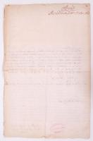 1763 Johann Freiherr Bechard alezredes hivatalos beadványa és jelentése Aradról melyben jelenti az e...