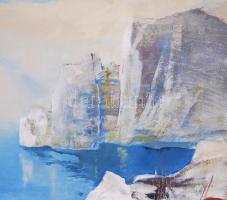 Papp Zoltán (1924-): Szirtek. Olaj, farost, jelzett, 60×80 cm