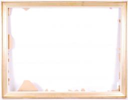 Hatalmas modern fehér-arany fa keret, belső 60×80 cm, külső 67×87 cm