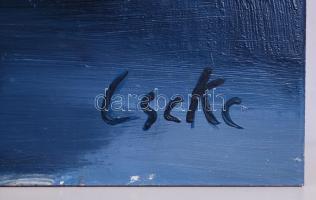 Cseke Zoltán (1980-): Derengés. Olaj, farost, jelzett, 50×100 cm