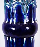 Morvay Zsuzsa (1946-): Áttört posztamens, mázas kerámia, jelzés nélkül kiállítási darab, hibátlan, m...