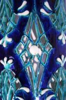 Morvay Zsuzsa (1946-): Áttört posztamens, mázas kerámia, jelzés nélkül kiállítási darab, hibátlan, m...