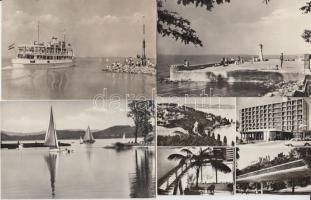 49 db fekete-fehér balatoni városképes lap az '50-es és '60-as évekből