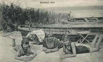 Balaton fürdőélet, hölgyek, Divald & Monostory