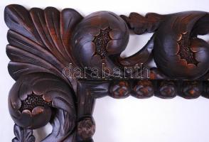 Egyedi készítésű dekoratív faragott fa keret, hibátlan állapotban, belső: 40×50 cm, teljes méret: 61...