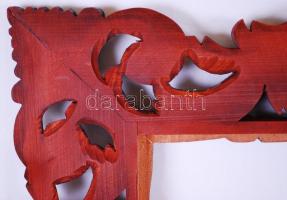 Egyedi készítésű dekoratív faragott fa keret, hibátlan állapotban, belső: 46×53,5 cm, teljes méret: ...