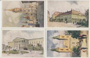 Budapest - 6 db régi képeslap, mind használatlan