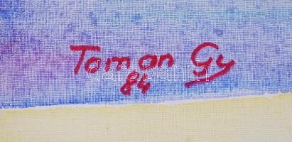 Toman Gy jelzéssel: Virág csendélet. Akvarell, papír, üvegezett keretben 53×40 cm