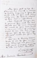 1856 04. 19. Kossuth Lajos (1802-1894) politikus, volt kormányzó sajátkezű, angol nyelvű levele Miss...