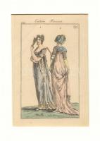 cca 1840 Francia divat színezett acélmetszet igényes paszpartuban /  cca 1840 French fashion colored steel-engraving total: 21x26 cm