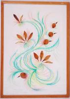 Kaszner Margit (1938-): Harmat. Akvarell, papír, jelzett, üvegezett keretben, 46×64 cm