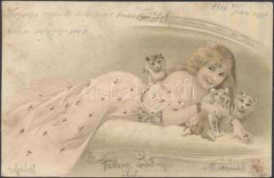 10 db háború előtti igényes üdvözlőlap, ebből 7 litho és 5 dombornyomott / 10 pieces pre-war demandi...